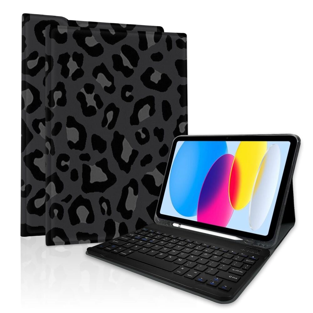 Case for iPad Air 11-in M2 2024/M3 2025 Keyboard Case, IPad Pro 11 -Leopard Gray